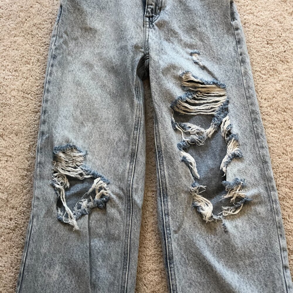 PacSun Women's Light Indigo Ripped '90s Boyfriend High Rise Jeans Size 23 - Picture 2 of 12